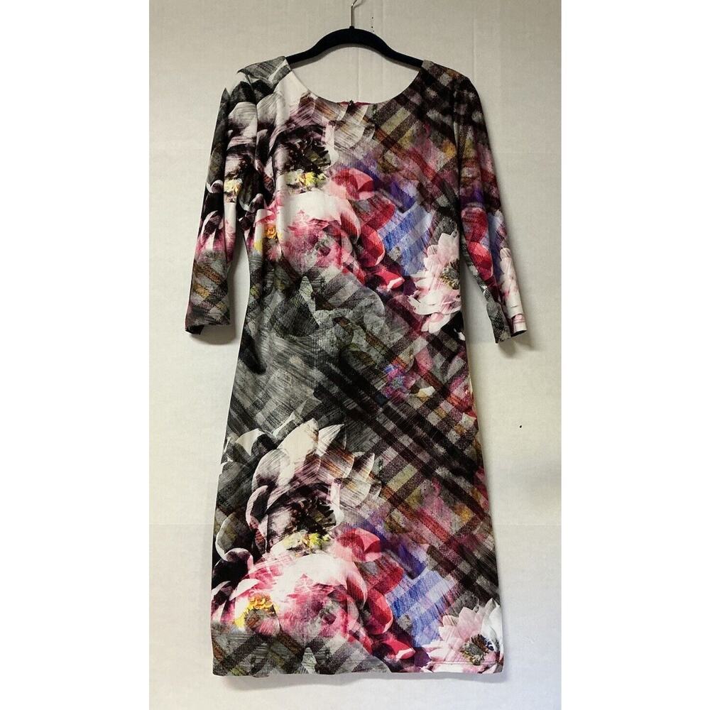 NEW Joseph Ribkoff 3/4 Sleeve Floral Dress Size 10 Style 173746 MSRP $230